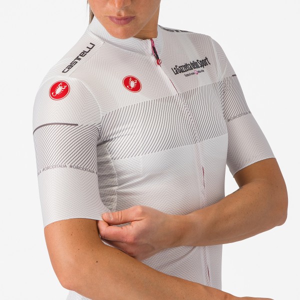 Dames Fietskleding Wit Giro d'Italia 2024 Competizione-shirt