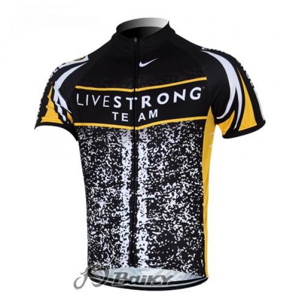 2012 LiveStrong Challenge Fietsshirt Korte mouw zwart geel 3833
