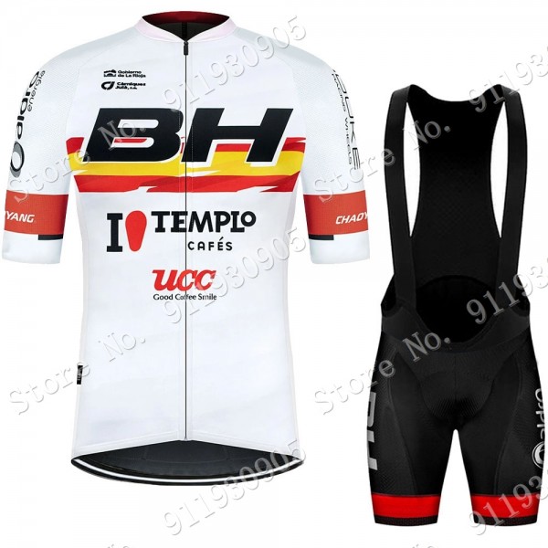 White BH Pro Team 2021 Fietskleding Fietsshirt Korte Mouw+Korte Fietsbroeken Bib 2021072816