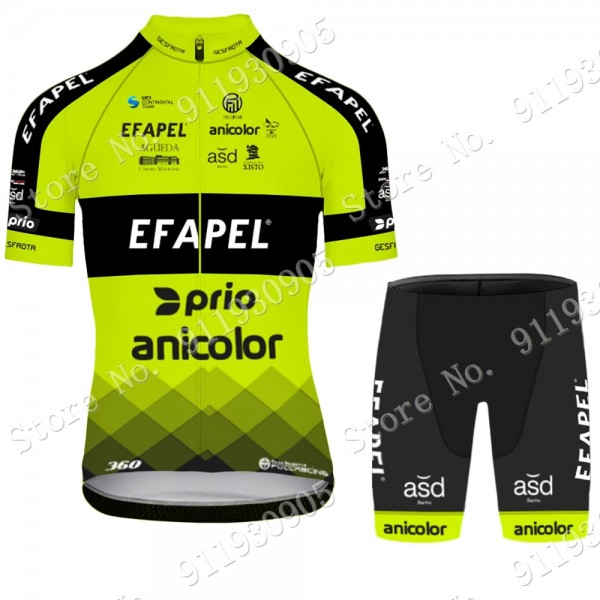 Efapel Pro Team Green 2021 Fietskleding Fietsshirt Korte Mouw+Korte Fietsbroeken Bib 2021072970