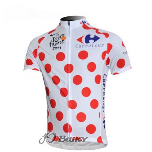 2011 Tour de France Fietsshirt Korte mouw wit rood 3871