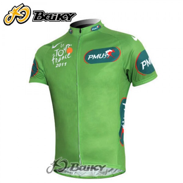 2011 Tour de France Fietsshirt Korte mouw Groene 3873
