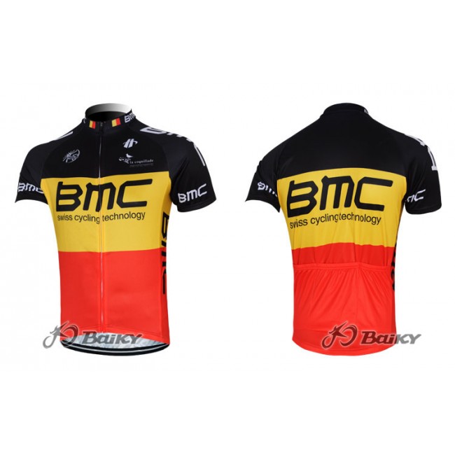 2012 BMC Racing Fietsshirt Korte mouw rood geel 3828