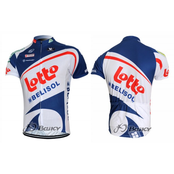 2012 Lotto Belisol Fietsshirt Korte mouwwit blauw 3847