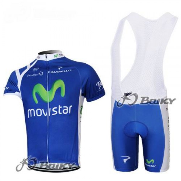 Movistar Fietspakken Fietsshirt Korte+Korte koersbroeken Bib blauw 4275