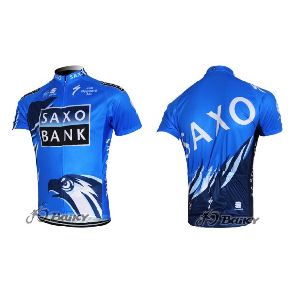 2012 Saxo Bank Fietsshirt Korte mouw blauw 3867