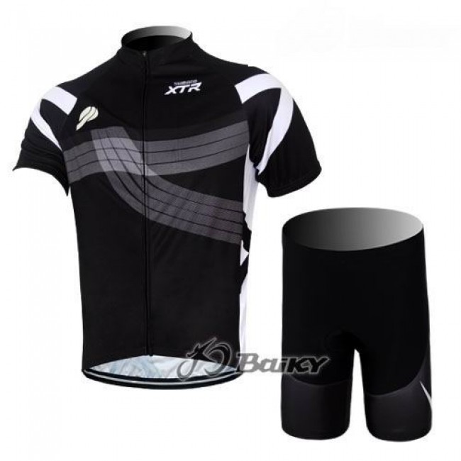 2012 Shimano XTR Fietspakken Fietsshirt Korte+Korte fietsbroeken zeem zwart 4036