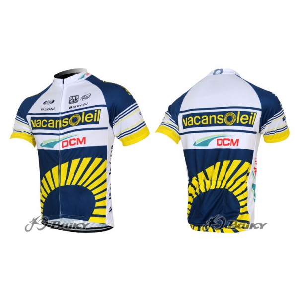 2012 Vacansoleil-DCM Fietsshirt Korte mouw wit blauw geel 585