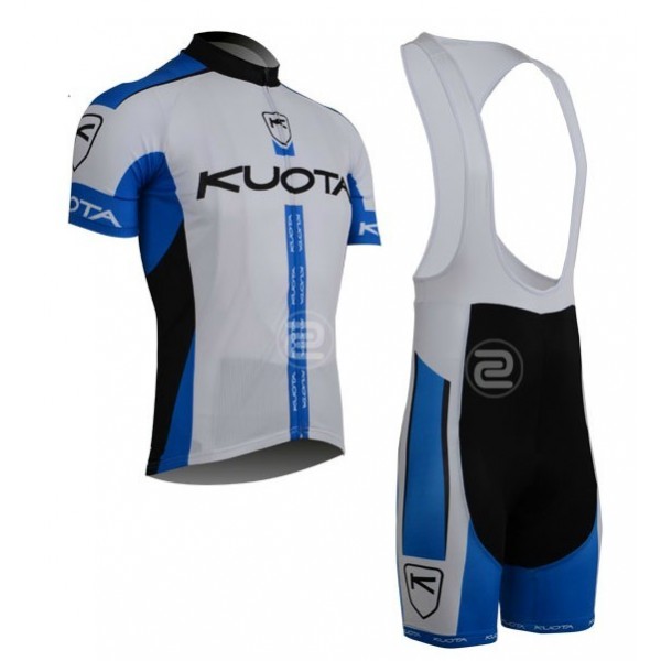 2013 KUOTA Fietspakken Fietsshirt Korte+Korte koersbroeken Bib wit blauw 4190