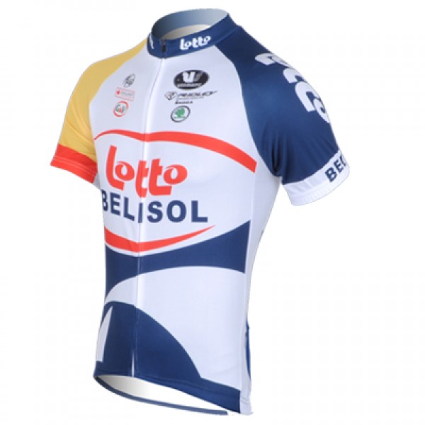 2013 Lotto Belisol Fietsshirt Korte mouw wit blauw 679