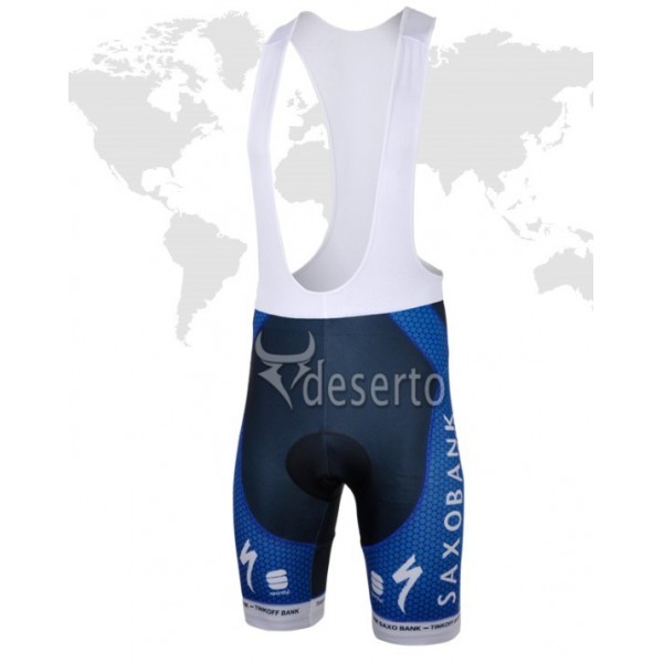 2013 Saxo Bank Tinkoff Pro Team Korte fietsbroeken Bib met zeem donker blauw 725