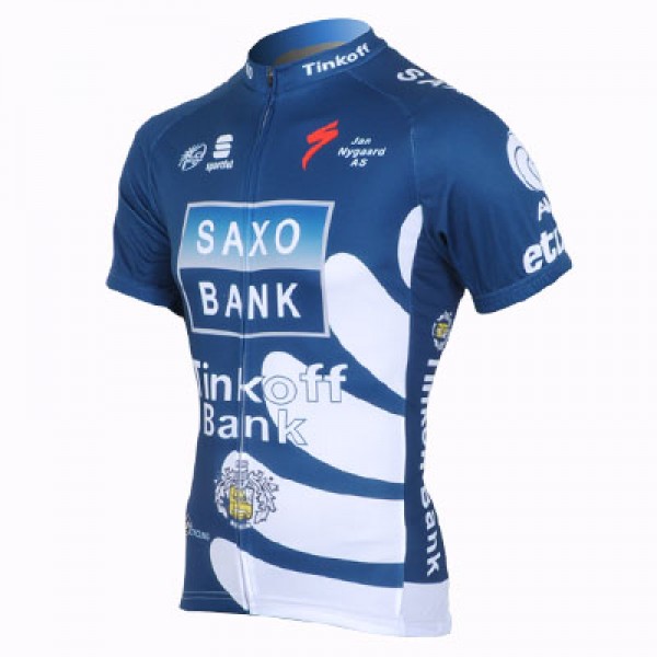 2013 Saxo Bank Tinkoff Pro Team Fietsshirt Korte mouw blauw 3818
