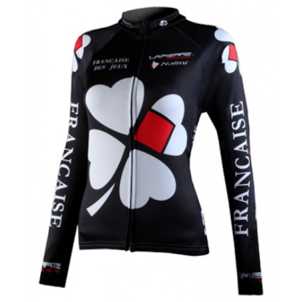 2012 Dames FDJ Fietsshirt lange mouw 3700