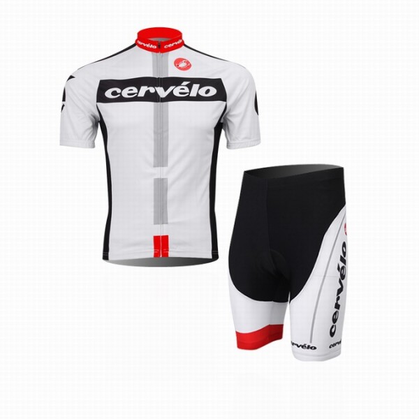 2014 Castelli Cervelo Fietspakken Fietsshirt Korte+Korte fietsbroeken zeem wit 3981