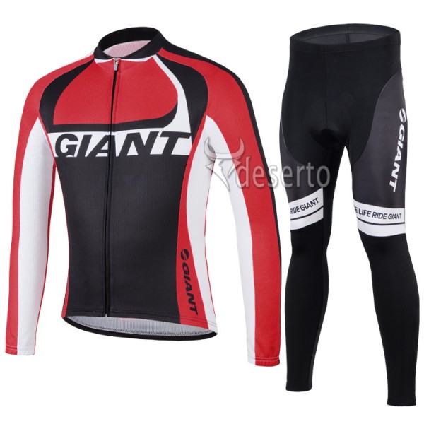 2014 Giant Fietspakken Fietsshirt lange mouw+lange fietsbroeken rood 1062