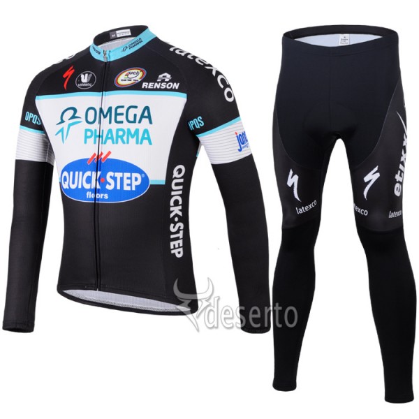 2014 Omega Pharma Quick Step Fietspakken Fietsshirt lange mouw+lange fietsbroeken 1308