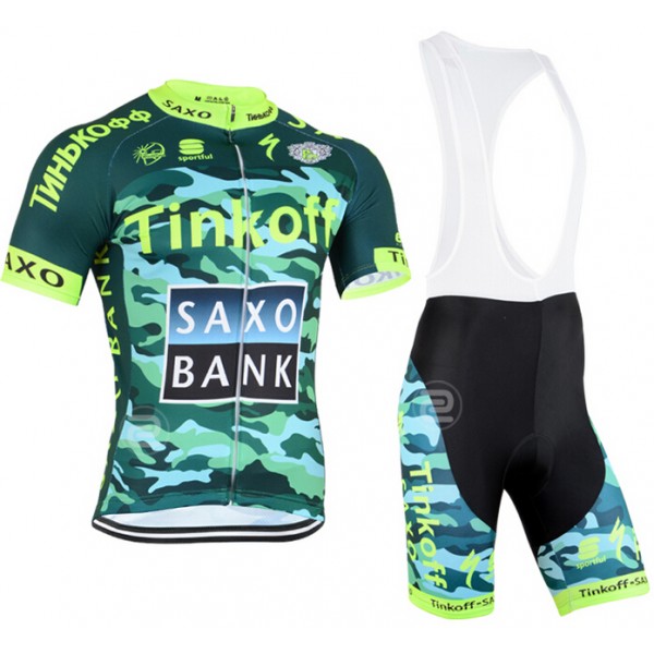 2015 Tinkoff Saxo Bank Camouflage Fietskleding Fietsshirt Korte+Korte Fietsbroeken Bib 1935