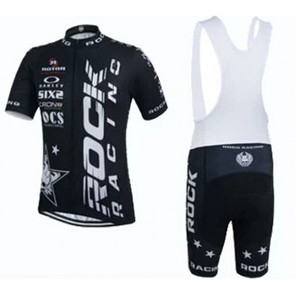 2015 Rock Racing zwart Fietskleding Set Fietsshirt Korte Mouwen+Fietsbroek Bib Korte 2214