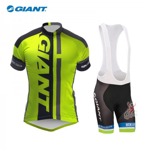 2015 giant groen Fietskleding Set Fietsshirt Korte Mouwen+Fietsbroek Bib Korte 1765