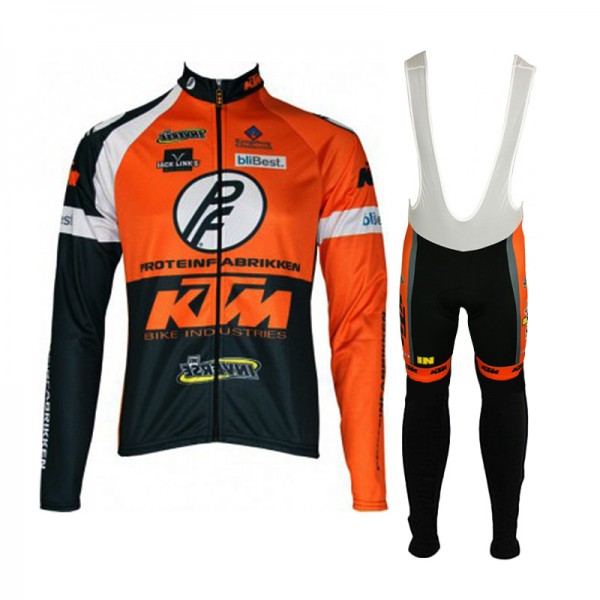 2015 ktm latr Fietskleding Fietsshirt lange mouw+Lange fietsbroeken Bib 2182