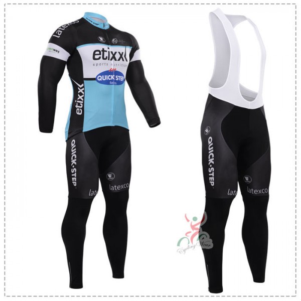 2015 ETIXX-QUICK STEP Fietskleding Fietsshirt lange mouw+Lange fietsbroeken Bib 1908