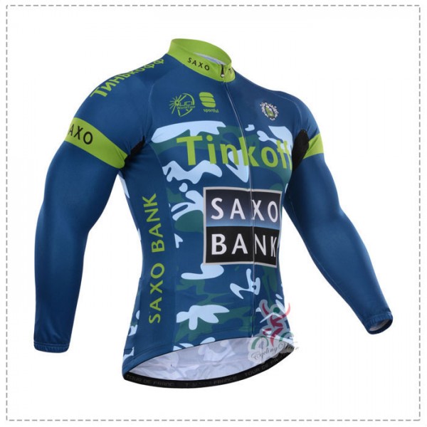 2015 Tinkoff Saxo Bank Camouflage Fietsshirt lange mouw groen 1956