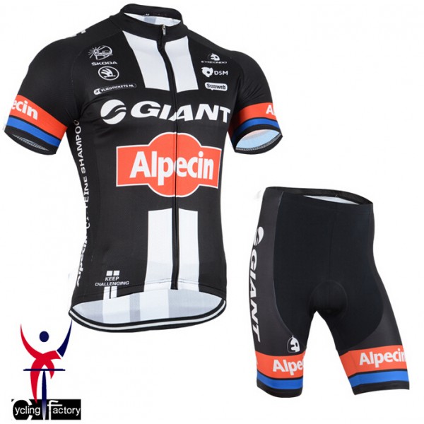 2015 GIANT ALPECIN Fietsshirt Korte Mouw Zwart+Korte Fietsbroeken 1751