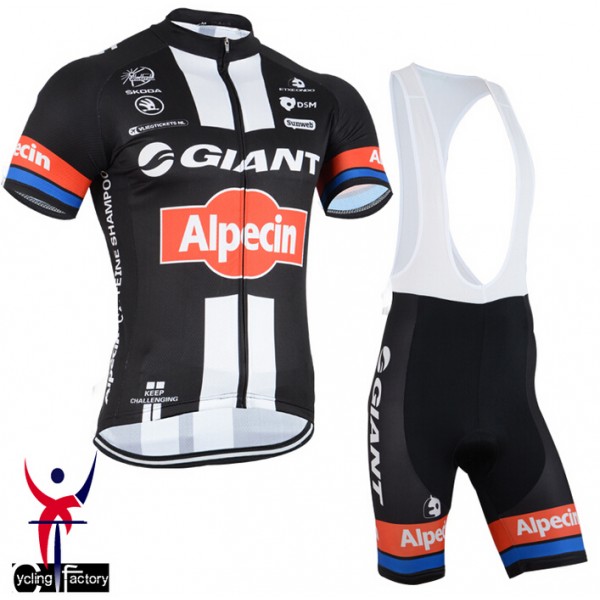 2015 GIANT ALPECIN Fietskleding Fietsshirt Korte Zwart+Korte Fietsbroeken Bib 1750