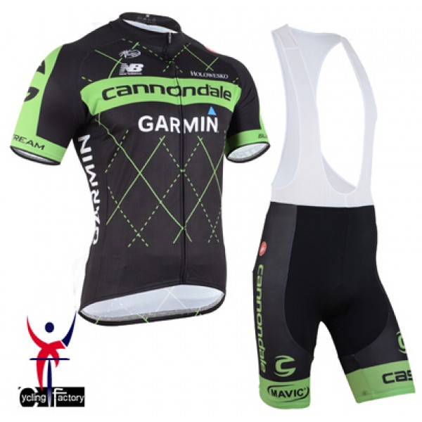 2015 Cannondale Garmin Fietskleding Fietsshirt Korte Zwart+Korte Fietsbroeken Bib 1580