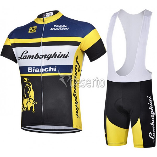 2015 Lamborghini Bianchi Fietskleding Fietsshirt Korte+Korte Fietsbroeken Bib 1507