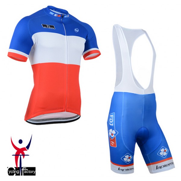 2014 FDJ.fr Fietskleding Fietsshirt Korte+Korte Fietsbroeken Bib Zwart rood 964