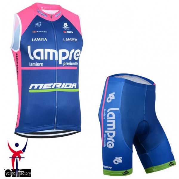 2014 Lampre Merida Fietsshirt Zonder Mouwen+Korte Fietsbroeken 1288