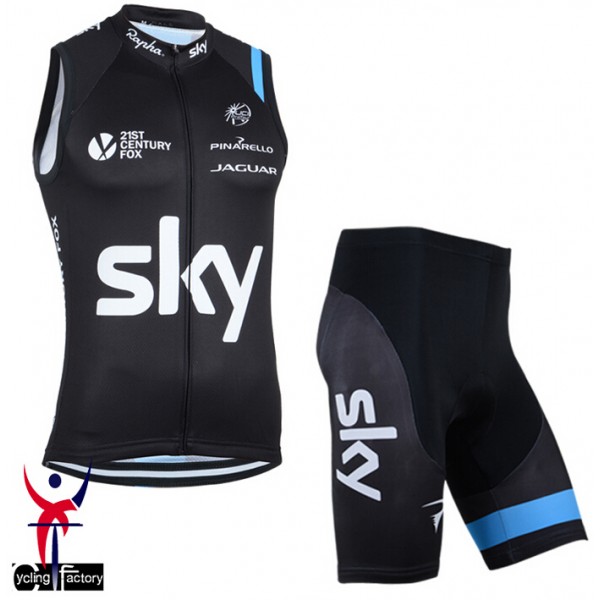 2014 Sky Fietsshirt Zonder Mouwen+Korte Fietsbroeken 1346