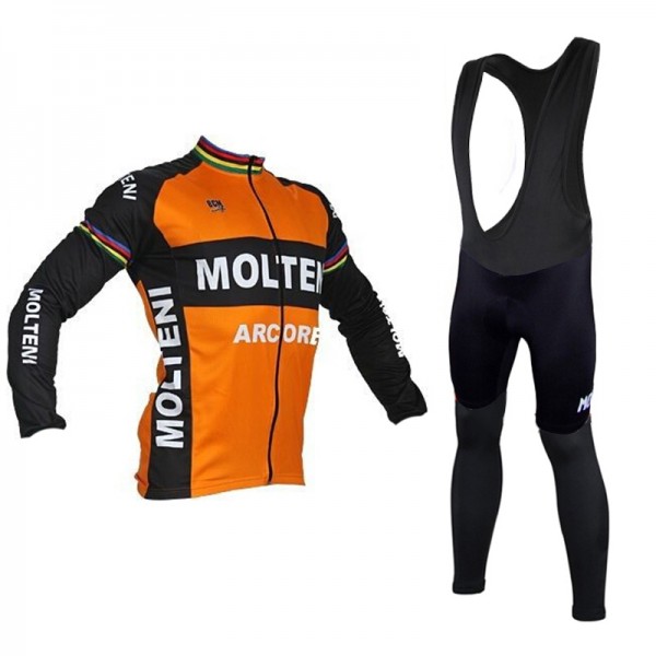 2015 MOLTENI RETRO Long Fietskleding Fietsshirt lange mouw+Lange fietsbroeken Bib 2481