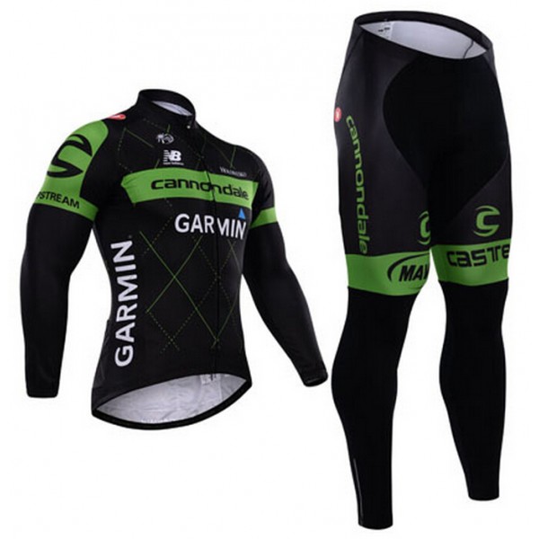 2015 Cannondale Garmin Fietskleding Fietsshirt lange mouw+Lange fietsbroeken 1586