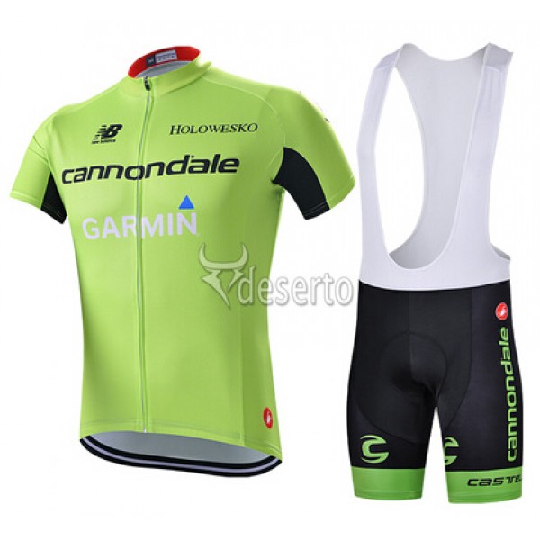 2015 Garmin Cannondale Fietskleding Set Fietsshirt Korte Mouwen+Fietsbroek Bib Korte groen 1590