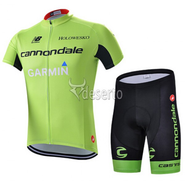 2015 Garmin Cannondale Fietskleding Set Fietsshirt Korte Mouwen+Fietsbroek Korte groen 1592