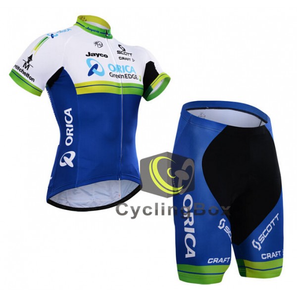 2015 ORICA GreenEDGE Fietskleding Set Fietsshirt Korte Mouwen+Fietsbroek Korte 2369