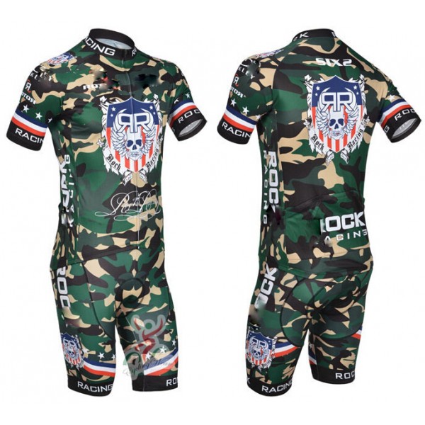 2015 Rock Racing Fietskleding Fisshirt Korte+Korte Fietsbroeken Camouflage 2225