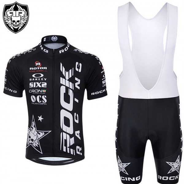 2015 Rock Racing zwart Fietskleding Fietsshirt Korte+Korte Fietsbroeken Bib 2231