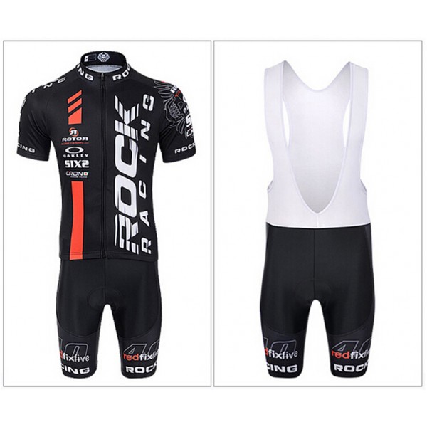 2015 Rock Racing Fietskleding Fietsshirt Korte+Korte Fietsbroeken Bib rouge zwart 2236