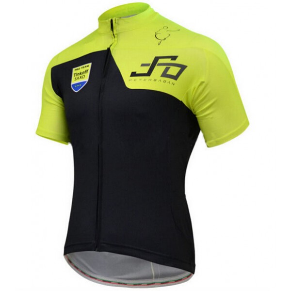 2015 Tinkoff Saxo Fietsshirt Korte Mouw Geel 2467