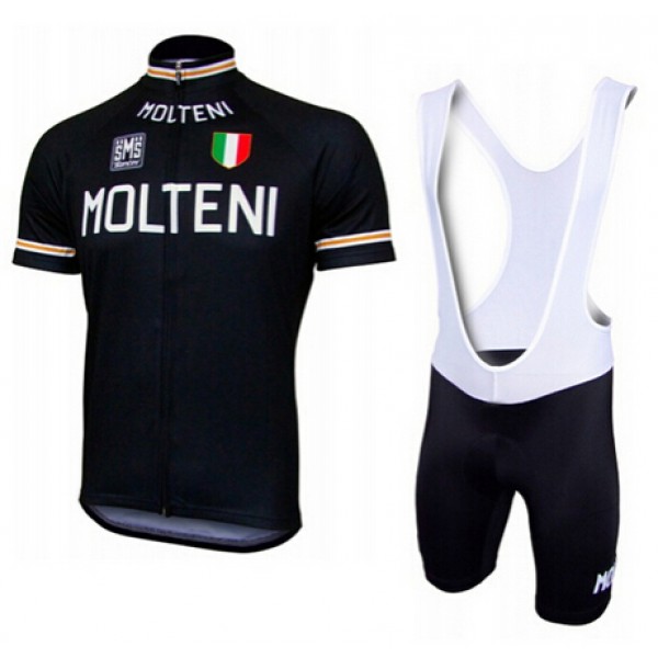 2015 MOLTENI Santini zwart Fietskleding Fietsshirt Korte+Korte Fietsbroeken Bib 2480
