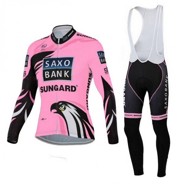 2015 Saxo Bank Sungard Dames Fietskleding Fietsshirt lange mouw+Lange fietsbroeken Bib 3554