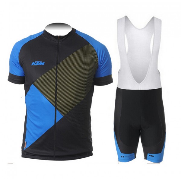 2015 KTM Fietskleding Fietsshirt Korte+Korte Fietsbroeken Bib Blauw 2179