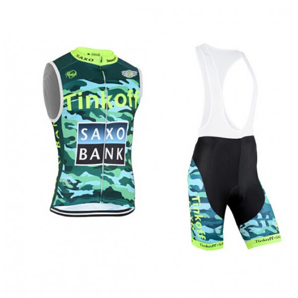 2015 Tinkoff Saxo Bank Camouflage Fietsshirt Zonder Mouwen+Korte Fietsbroeken Bib 2471