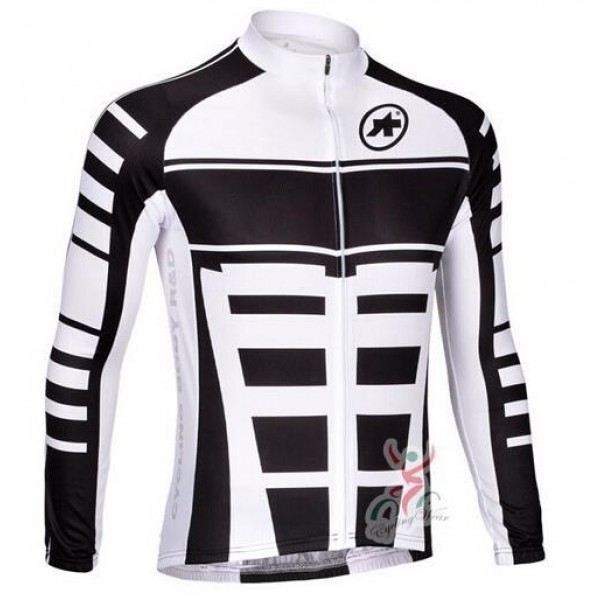 2015 ASSOS wit zwart Fietsshirt lange mouw 1496