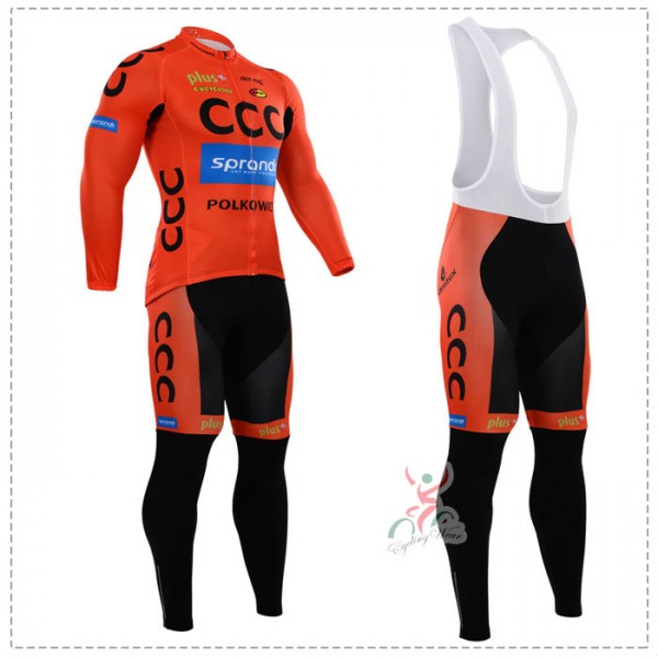 2015 CCC Fietskleding Fietsshirt lange mouw+Lange fietsbroeken Bib 2603