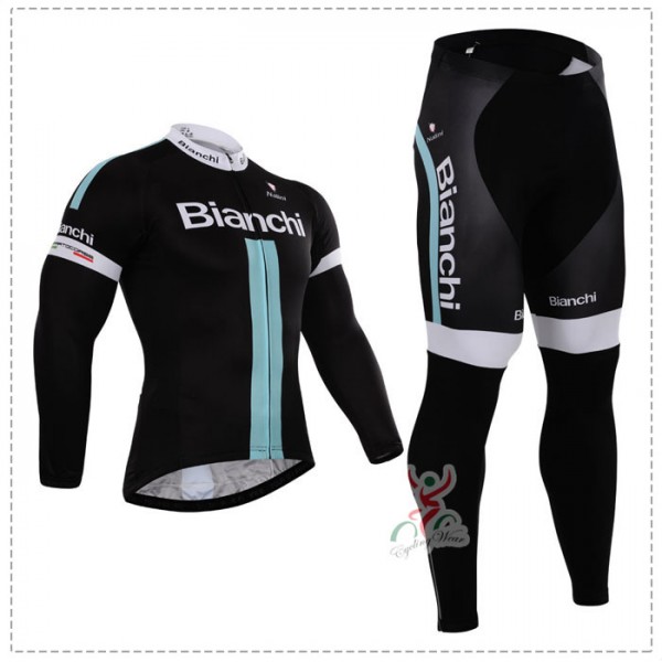 2015 Bianchi Fietskleding Fietsshirt lange mouw+Lange fietsbroeken 1532