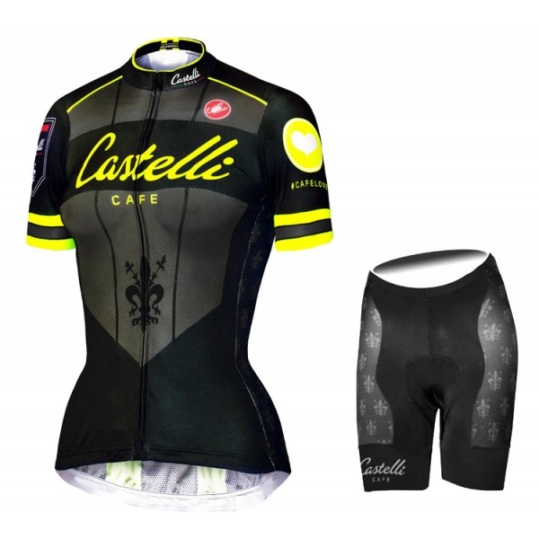 2015 Dames Castelli Fietskleding Fietsshirt Korte+Korte fietsbroeken 3624